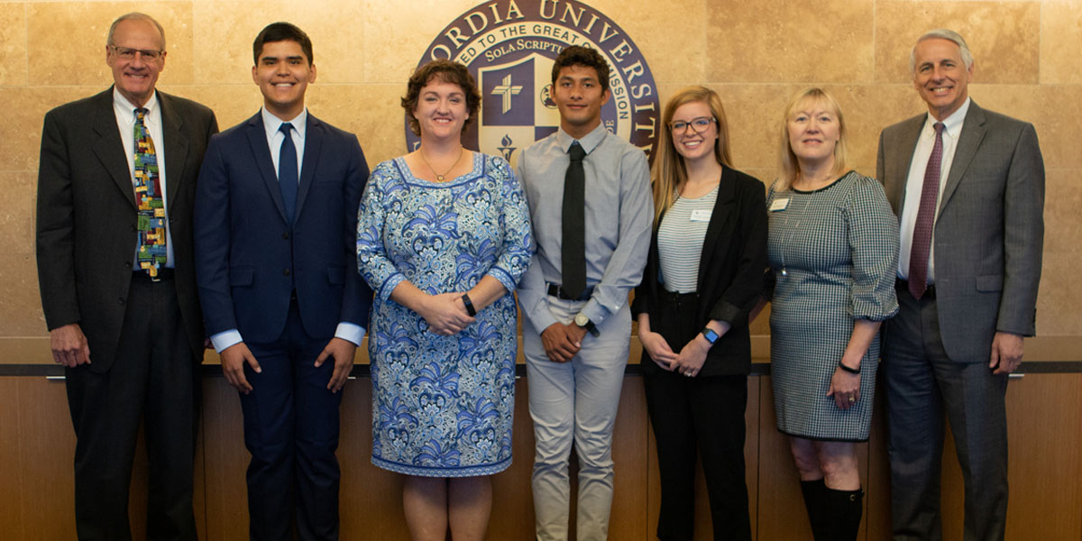 Congresswoman Katie Porter of Irvine held a private meeting with Concordia University Irvine leaders and students (pictured) to discuss financial aid and Hispanic-serving student initiatives on April 25, 2019. Afterwards, the U.S. Representative held the first town hall at the Irvine university. The private event attracted over 140 faculty, staff and students.